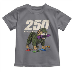 250 Years Of Eating Crayons Toddler T Shirt Vintage Bulldog Patriotic Veteran Military Gift TS10 Charcoal Print Your Wear