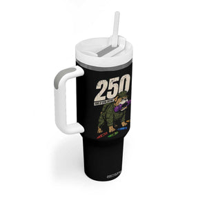250 Years Of Eating Crayons Tumbler With Handle Vintage Bulldog Patriotic Veteran Military Gift TS10 Print Your Wear