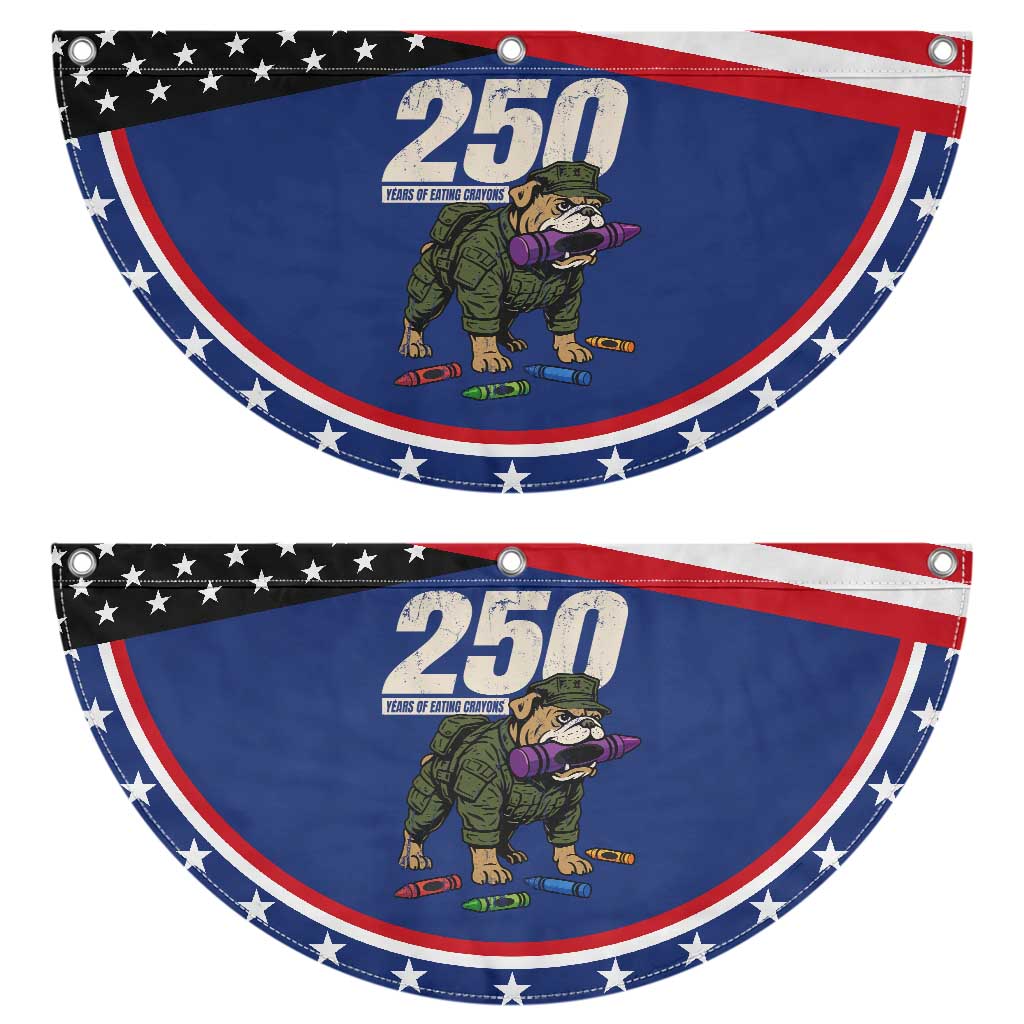 250 Years Of Eating Crayons Patriotic Fan Flag Vintage Bulldog Veteran Military Gift