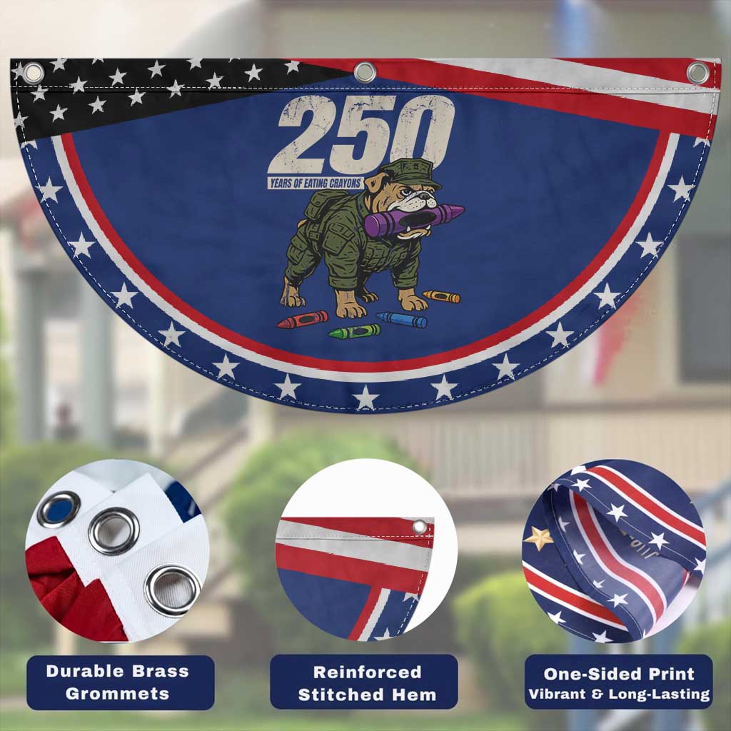 250 Years Of Eating Crayons Patriotic Fan Flag Vintage Bulldog Veteran Military Gift