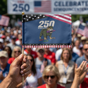 250 Years Of Eating Crayons Patriotic Handheld Flag Vintage Bulldog Veteran Military Gift TS10 Classic 8.2" × 5.5" Blue Black Print Your Wear