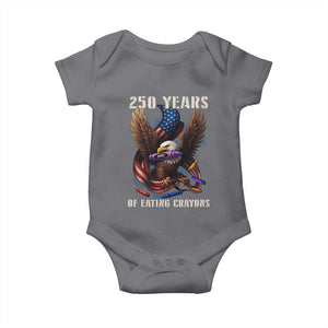 250 Years Of Eating Crayons Baby Onesie Funny Eagle 250th Anniversary Veterans Gifts TS10 Charcoal Print Your Wear