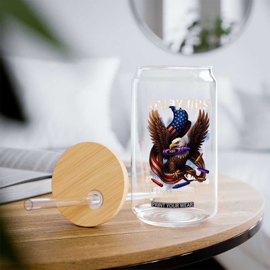250 Years Of Eating Crayons Glass Can Funny Eagle 250th Anniversary Veterans Gifts TS10 Print Your Wear