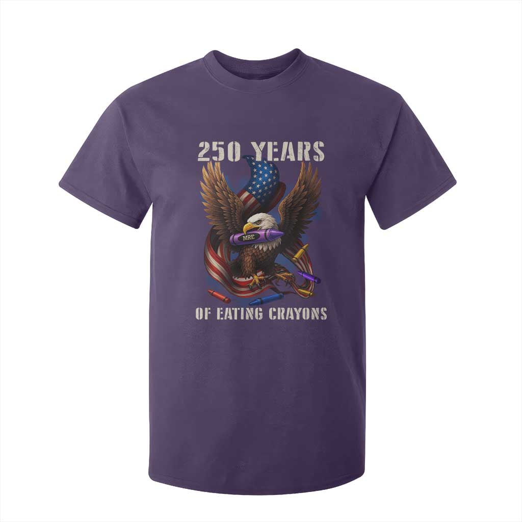 250 Years Of Eating Crayons T Shirt For Kid Funny Eagle 250th Anniversary Veterans Gifts TS10 Purple Print Your Wear