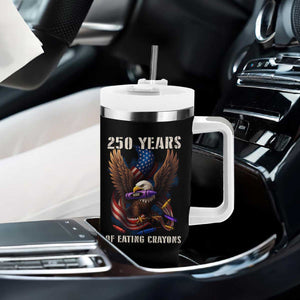 250 Years Of Eating Crayons Tumbler With Handle Funny Eagle 250th Anniversary Veterans Gifts TS10 Print Your Wear