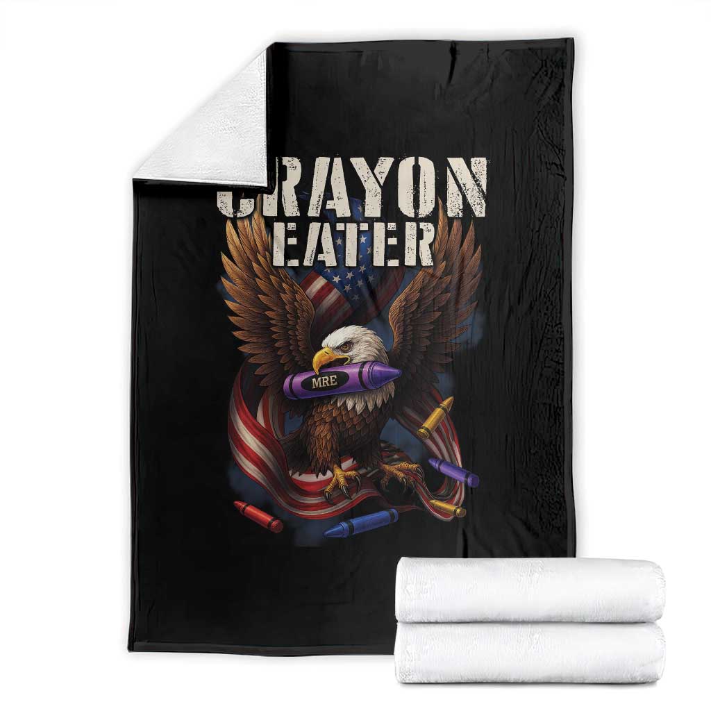 Crayon Eater Throw Blanket Funny Eagle 250th Anniversary Veterans Gifts TS10 Black Print Your Wear