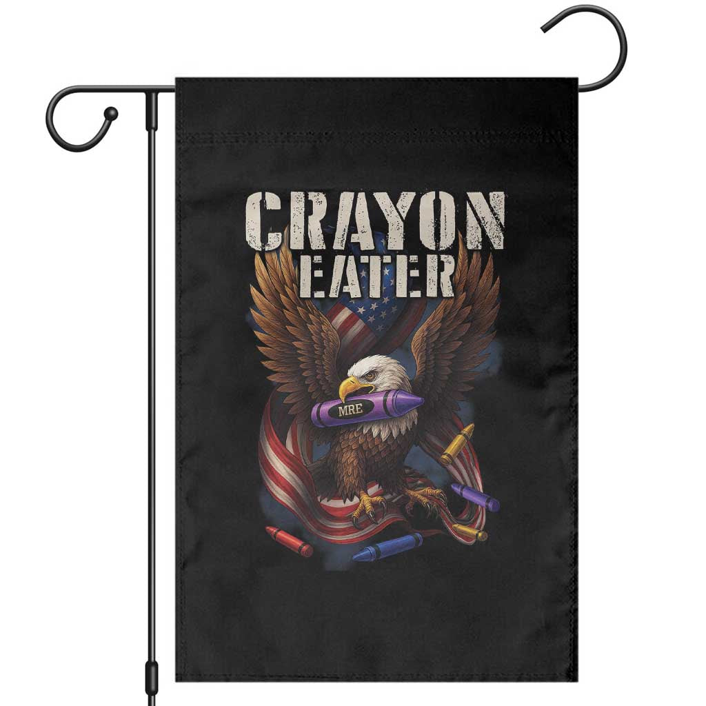 Crayon Eater Garden Flag Funny Eagle 250th Anniversary Veterans Gifts TS10 Black Print Your Wear
