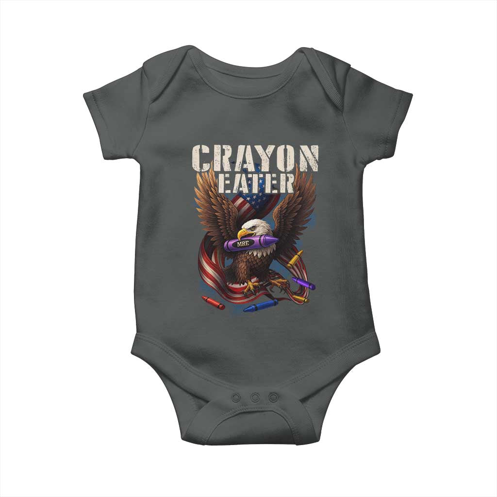 Crayon Eater Baby Onesie Funny Eagle 250th Anniversary Veterans Gifts TS10 Dark Heather Print Your Wear