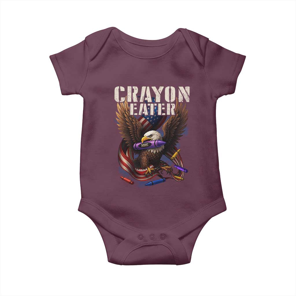 Crayon Eater Baby Onesie Funny Eagle 250th Anniversary Veterans Gifts TS10 Maroon Print Your Wear