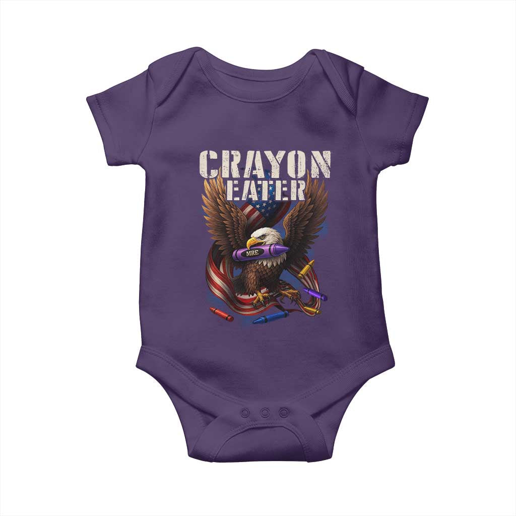 Crayon Eater Baby Onesie Funny Eagle 250th Anniversary Veterans Gifts TS10 Purple Print Your Wear