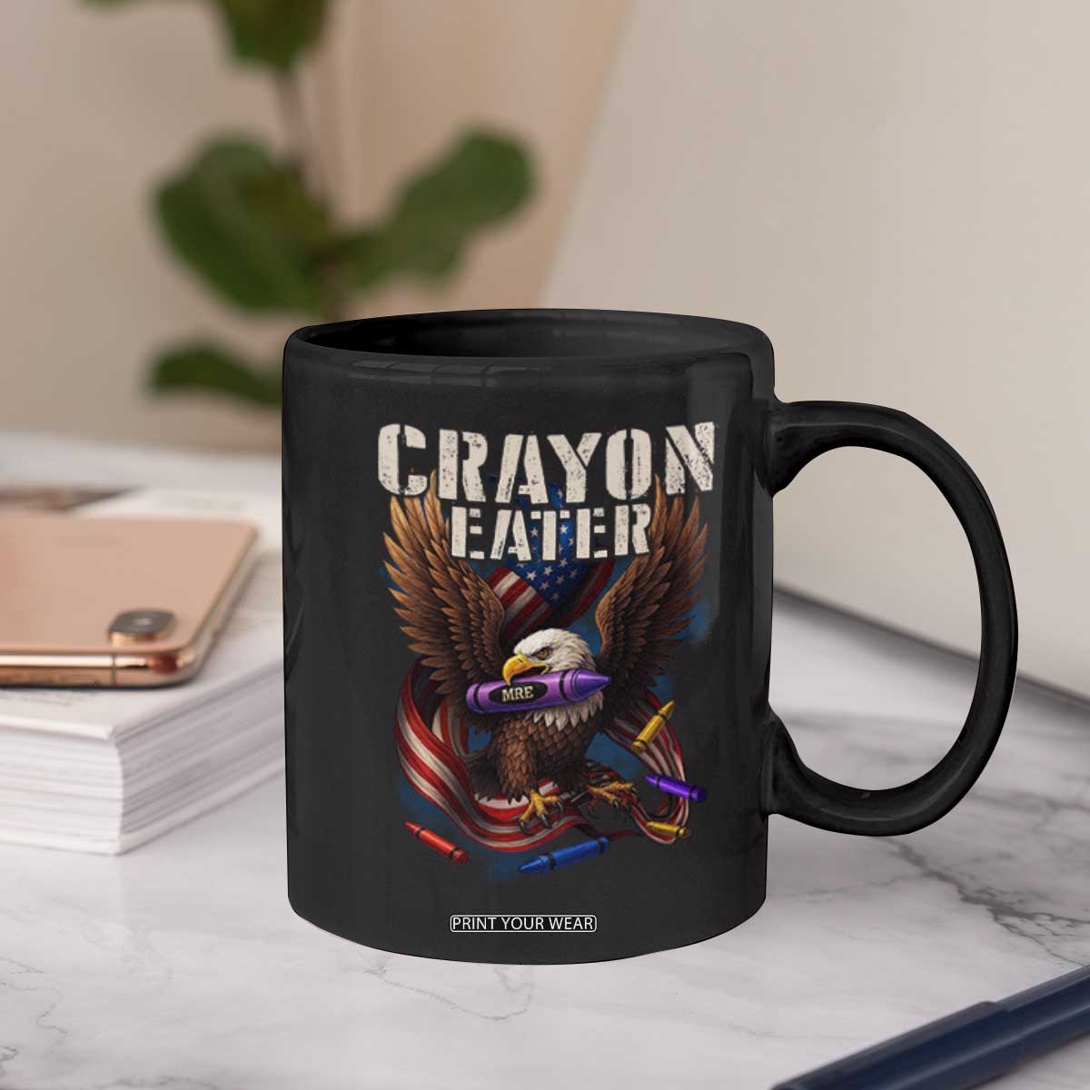 Crayon Eater Coffee Mug Funny Eagle 250th Anniversary Veterans Gifts TS10 Print Your Wear
