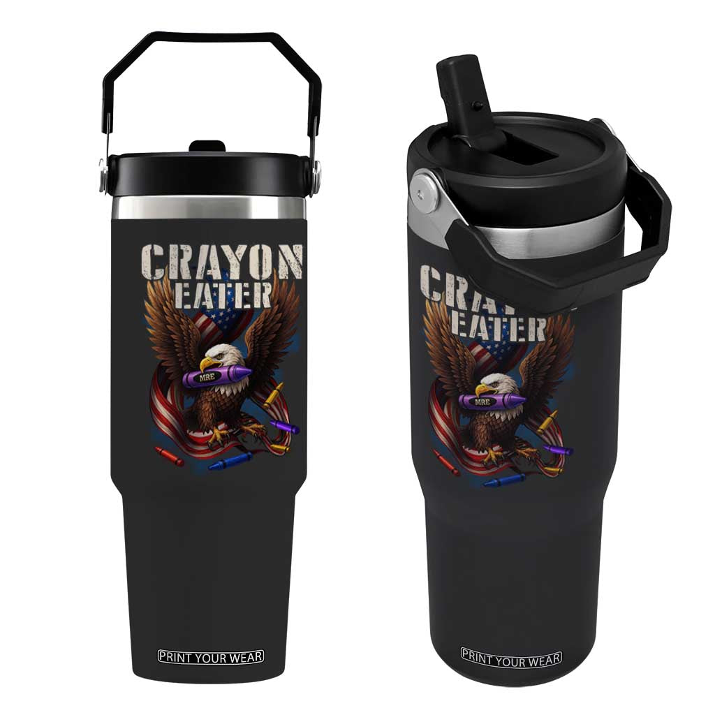 Crayon Eater Flip Straw Tumbler Funny Eagle 250th Anniversary Veterans Gifts TS10 One Size: 30 oz Black Print Your Wear