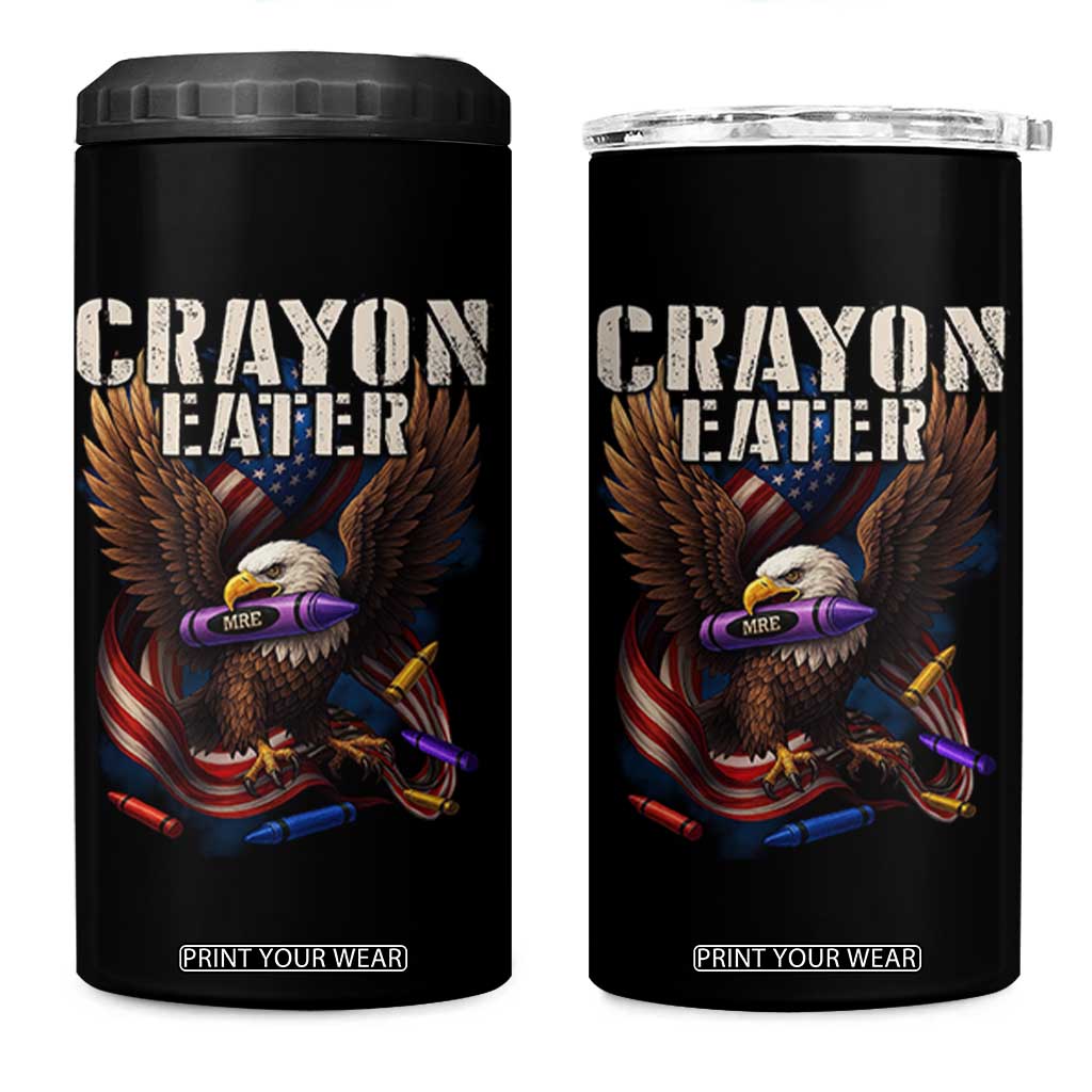 Crayon Eater 4 in 1 Can Cooler Tumbler Funny Eagle 250th Anniversary Veterans Gifts TS10 One Size: 16 oz Black Print Your Wear