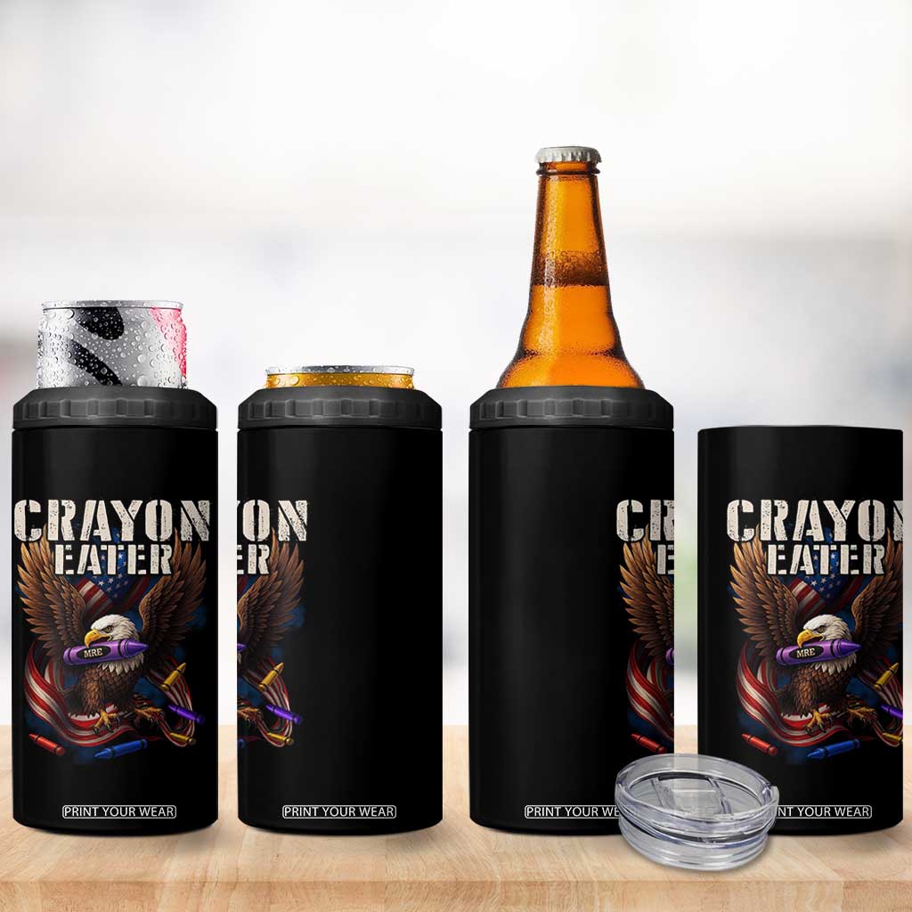 Crayon Eater 4 in 1 Can Cooler Tumbler Funny Eagle 250th Anniversary Veterans Gifts TS10 Print Your Wear