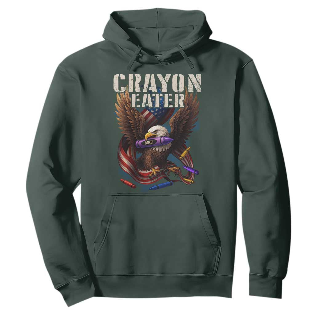 Crayon Eater Hoodie Funny Eagle 250th Anniversary Veterans Gifts TS10 Dark Forest Green Print Your Wear