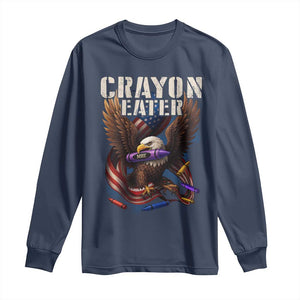 Crayon Eater Long Sleeve Shirt Funny Eagle 250th Anniversary Veterans Gifts TS10 Navy Print Your Wear