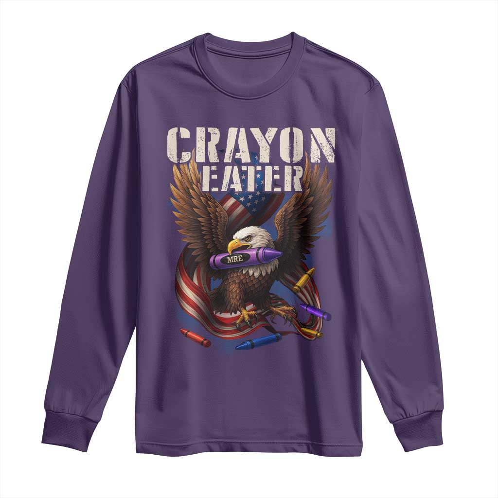 Crayon Eater Long Sleeve Shirt Funny Eagle 250th Anniversary Veterans Gifts TS10 Purple Print Your Wear