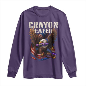 Crayon Eater Long Sleeve Shirt Funny Eagle 250th Anniversary Veterans Gifts TS10 Purple Print Your Wear