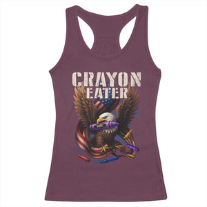 Crayon Eater Racerback Tank Top Funny Eagle 250th Anniversary Veterans Gifts TS10 Maroon Print Your Wear