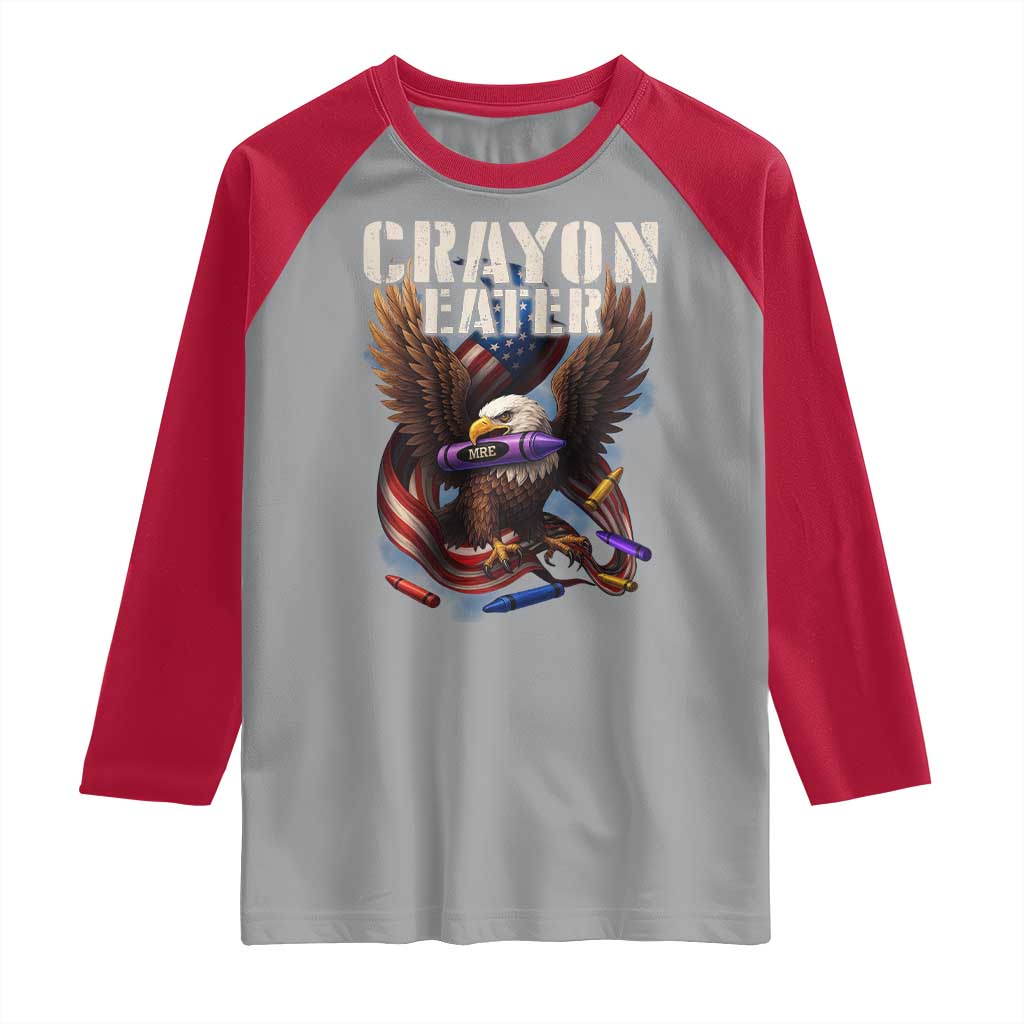Crayon Eater Raglan Shirt Funny Eagle 250th Anniversary Veterans Gifts TS10 Sport Gray Red Print Your Wear