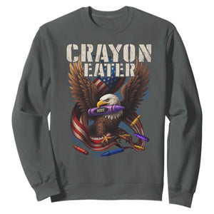 Crayon Eater Sweatshirt Funny Eagle 250th Anniversary Veterans Gifts TS10 Dark Heather Print Your Wear