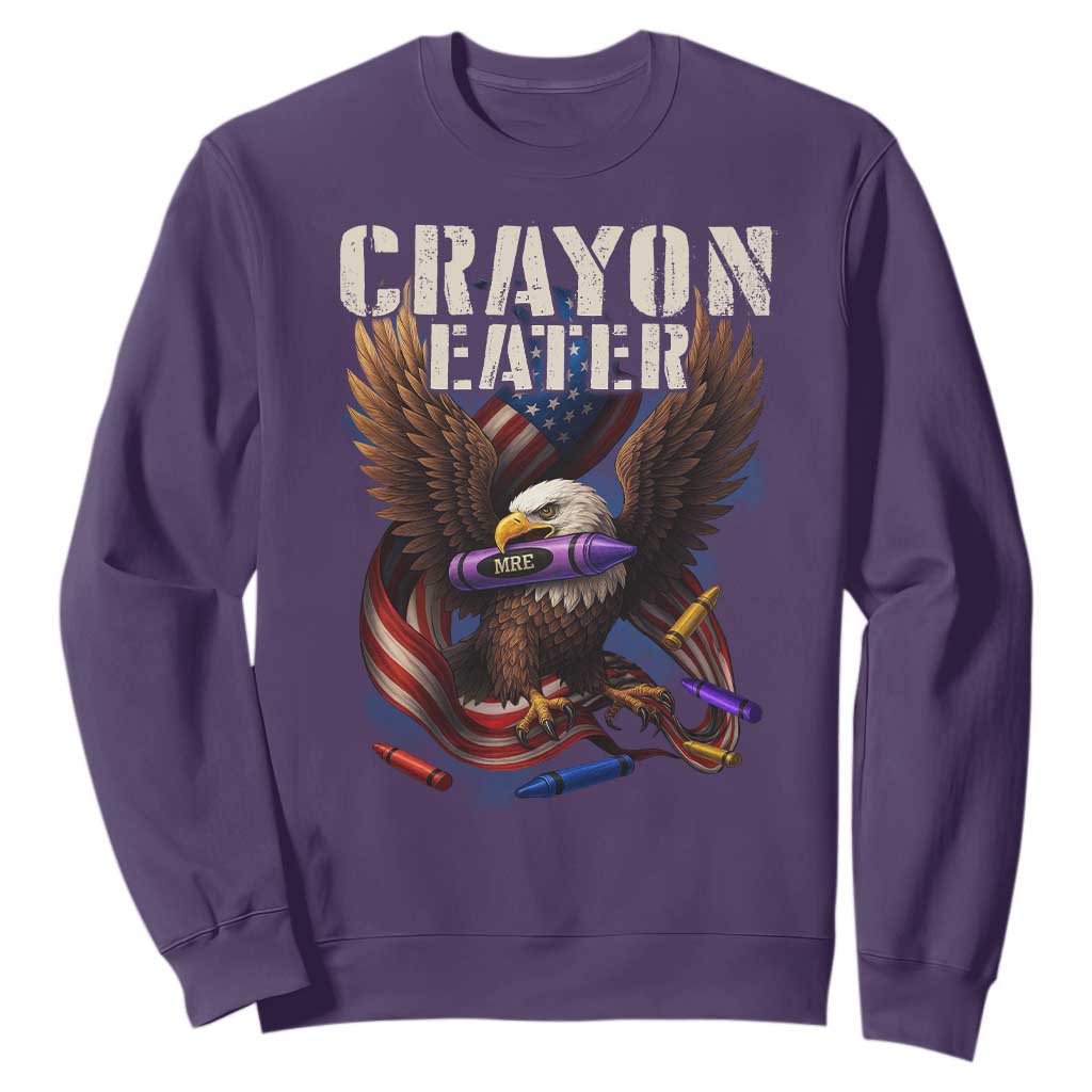 Crayon Eater Sweatshirt Funny Eagle 250th Anniversary Veterans Gifts TS10 Purple Print Your Wear