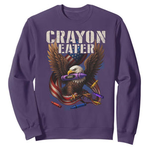 Crayon Eater Sweatshirt Funny Eagle 250th Anniversary Veterans Gifts TS10 Purple Print Your Wear