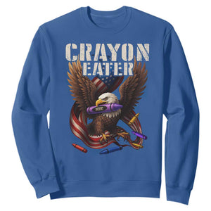Crayon Eater Sweatshirt Funny Eagle 250th Anniversary Veterans Gifts TS10 Royal Blue Print Your Wear