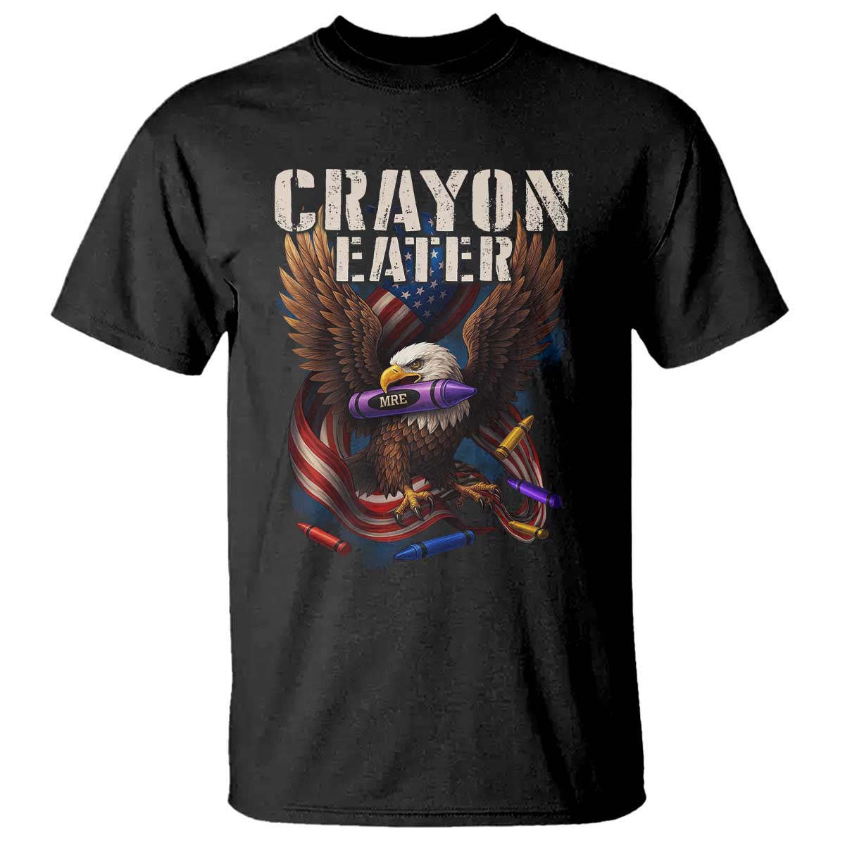 Crayon Eater T Shirt Funny Eagle 250th Anniversary Veterans Gifts TS10 Black Print Your Wear