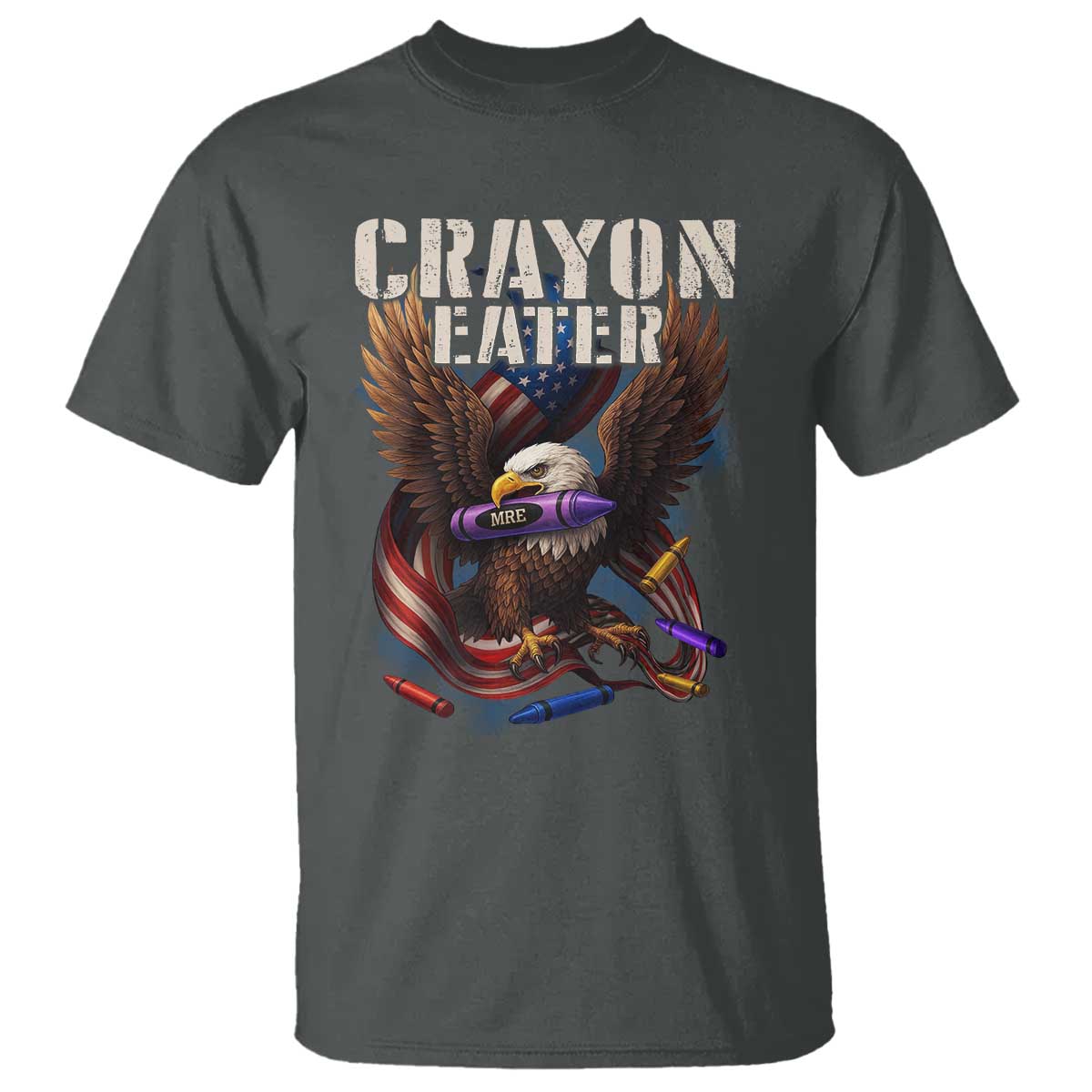 Crayon Eater T Shirt Funny Eagle 250th Anniversary Veterans Gifts TS10 Dark Heather Print Your Wear