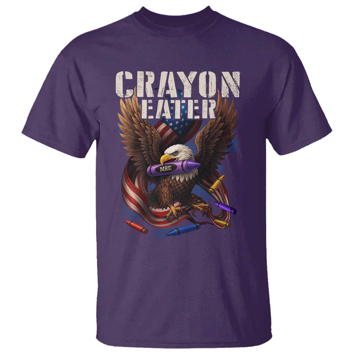 Crayon Eater T Shirt Funny Eagle 250th Anniversary Veterans Gifts TS10 Purple Print Your Wear