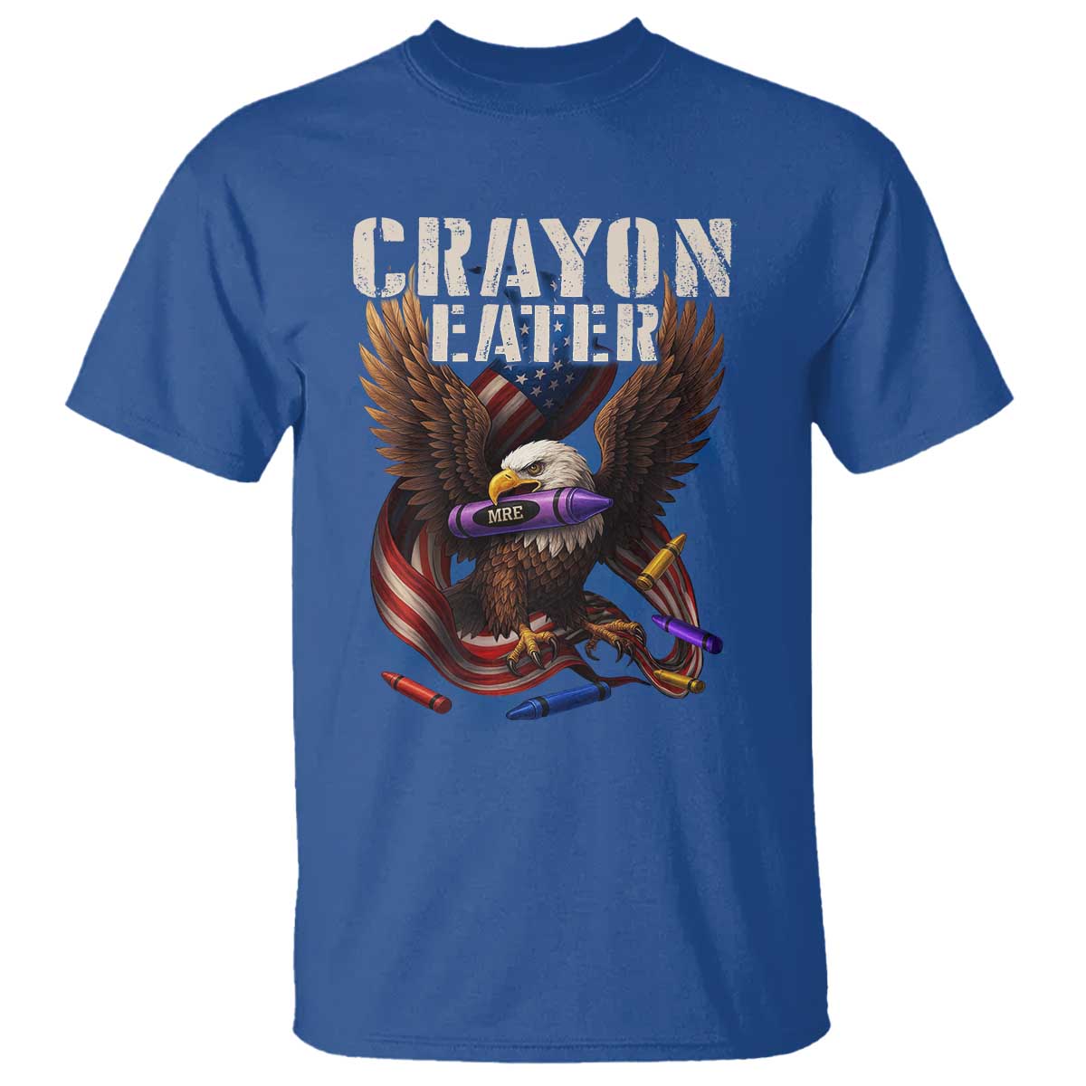 Crayon Eater T Shirt Funny Eagle 250th Anniversary Veterans Gifts TS10 Royal Blue Print Your Wear