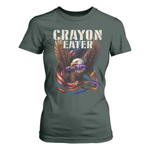 Crayon Eater T Shirt For Women Funny Eagle 250th Anniversary Veterans Gifts TS10 Dark Forest Green Print Your Wear