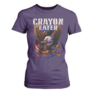 Crayon Eater T Shirt For Women Funny Eagle 250th Anniversary Veterans Gifts TS10 Purple Print Your Wear