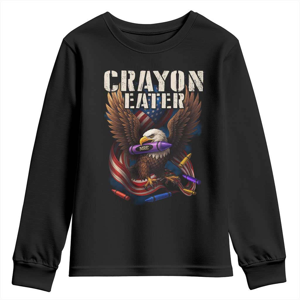 Crayon Eater Youth Sweatshirt Funny Eagle 250th Anniversary Veterans Gifts TS10 Black Print Your Wear