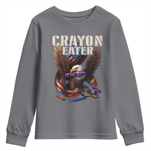 Crayon Eater Youth Sweatshirt Funny Eagle 250th Anniversary Veterans Gifts TS10 Charcoal Print Your Wear