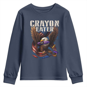 Crayon Eater Youth Sweatshirt Funny Eagle 250th Anniversary Veterans Gifts TS10 Navy Print Your Wear