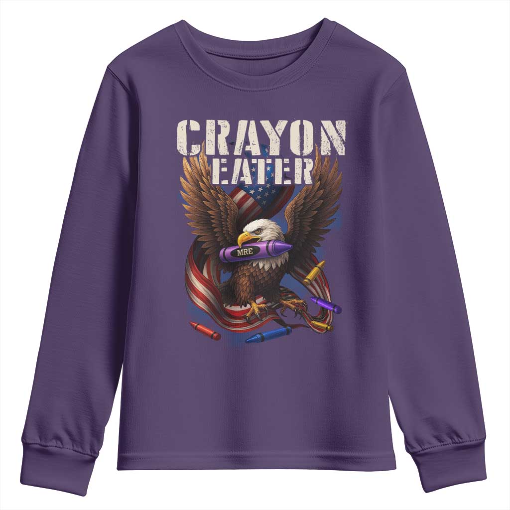 Crayon Eater Youth Sweatshirt Funny Eagle 250th Anniversary Veterans Gifts TS10 Purple Print Your Wear