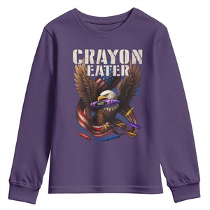 Crayon Eater Youth Sweatshirt Funny Eagle 250th Anniversary Veterans Gifts TS10 Purple Print Your Wear