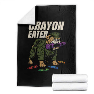 Crayon Eater Throw Blanket Funny Bulldog Military Corps Proud Soldier Family TS10 Black Print Your Wear