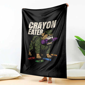 Crayon Eater Throw Blanket Funny Bulldog Military Corps Proud Soldier Family TS10 Print Your Wear