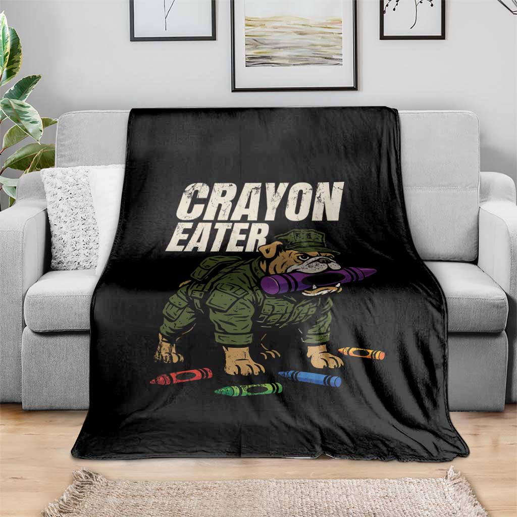 Crayon Eater Throw Blanket Funny Bulldog Military Corps Proud Soldier Family TS10 Print Your Wear