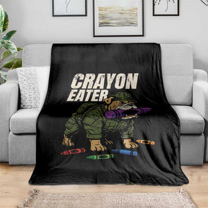 Crayon Eater Throw Blanket Funny Bulldog Military Corps Proud Soldier Family TS10 Print Your Wear