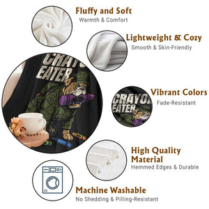 Crayon Eater Throw Blanket Funny Bulldog Military Corps Proud Soldier Family TS10 Print Your Wear