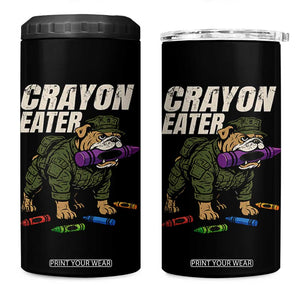 Crayon Eater 4 in 1 Can Cooler Tumbler Funny Bulldog Military Corps Proud Soldier Family TS10 One Size: 16 oz Black Print Your Wear