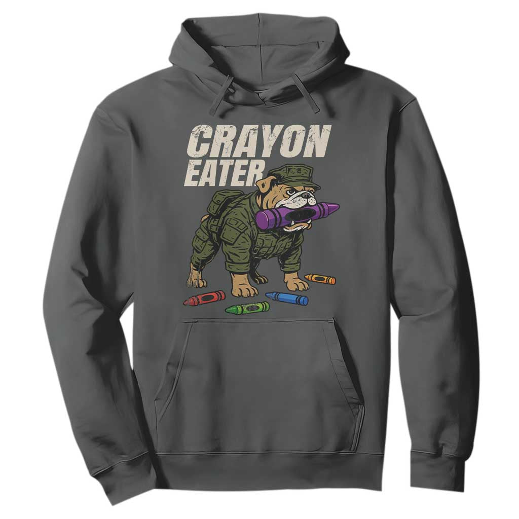 Crayon Eater Hoodie Funny Bulldog Military Corps Proud Soldier Family TS10 Dark Heather Print Your Wear