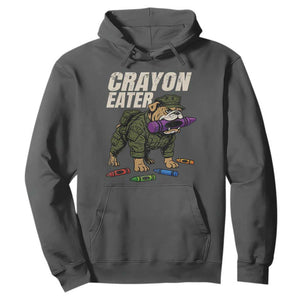 Crayon Eater Hoodie Funny Bulldog Military Corps Proud Soldier Family TS10 Dark Heather Print Your Wear