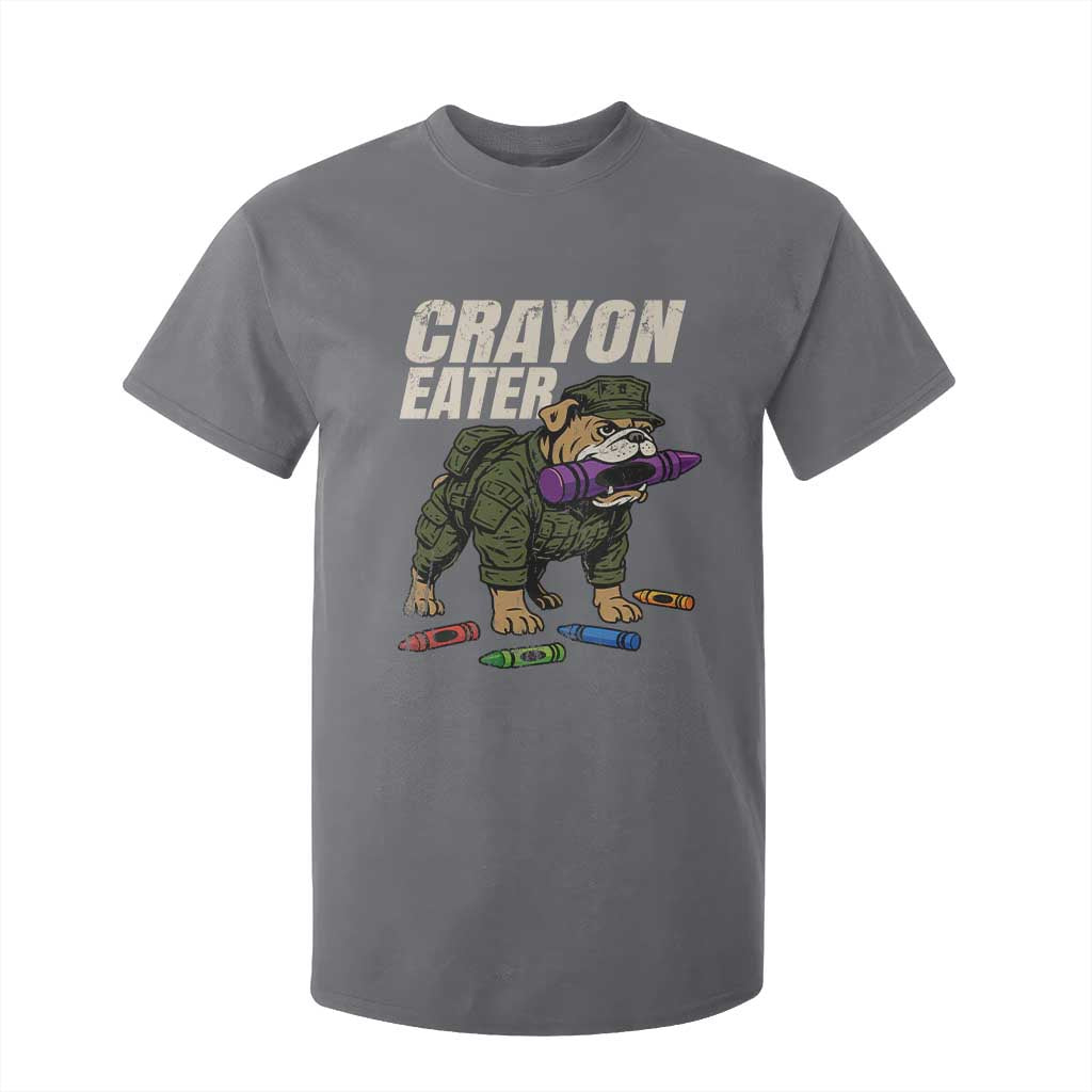 Crayon Eater T Shirt For Kid Funny Bulldog Military Corps Proud Soldier Family TS10 Charcoal Print Your Wear