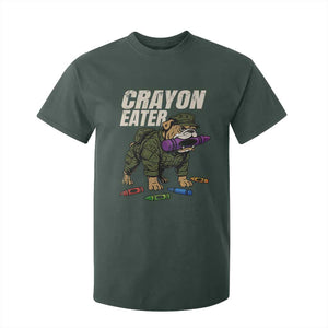 Crayon Eater T Shirt For Kid Funny Bulldog Military Corps Proud Soldier Family TS10 Dark Forest Green Print Your Wear