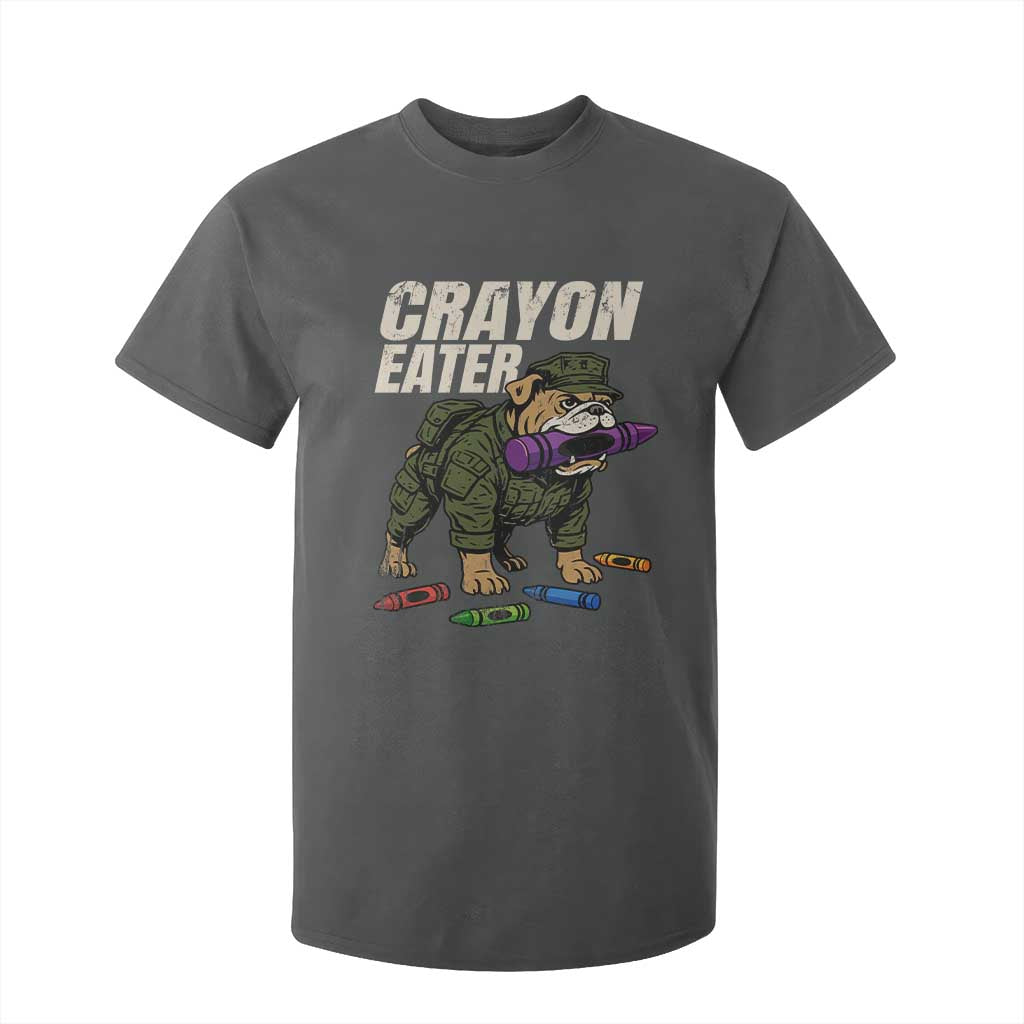 Crayon Eater T Shirt For Kid Funny Bulldog Military Corps Proud Soldier Family TS10 Dark Heather Print Your Wear